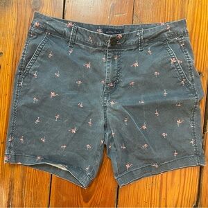 Aeropostale Men's Blue Grey Pink Flamingo Stretch Cotton Chino Shorts Size 33